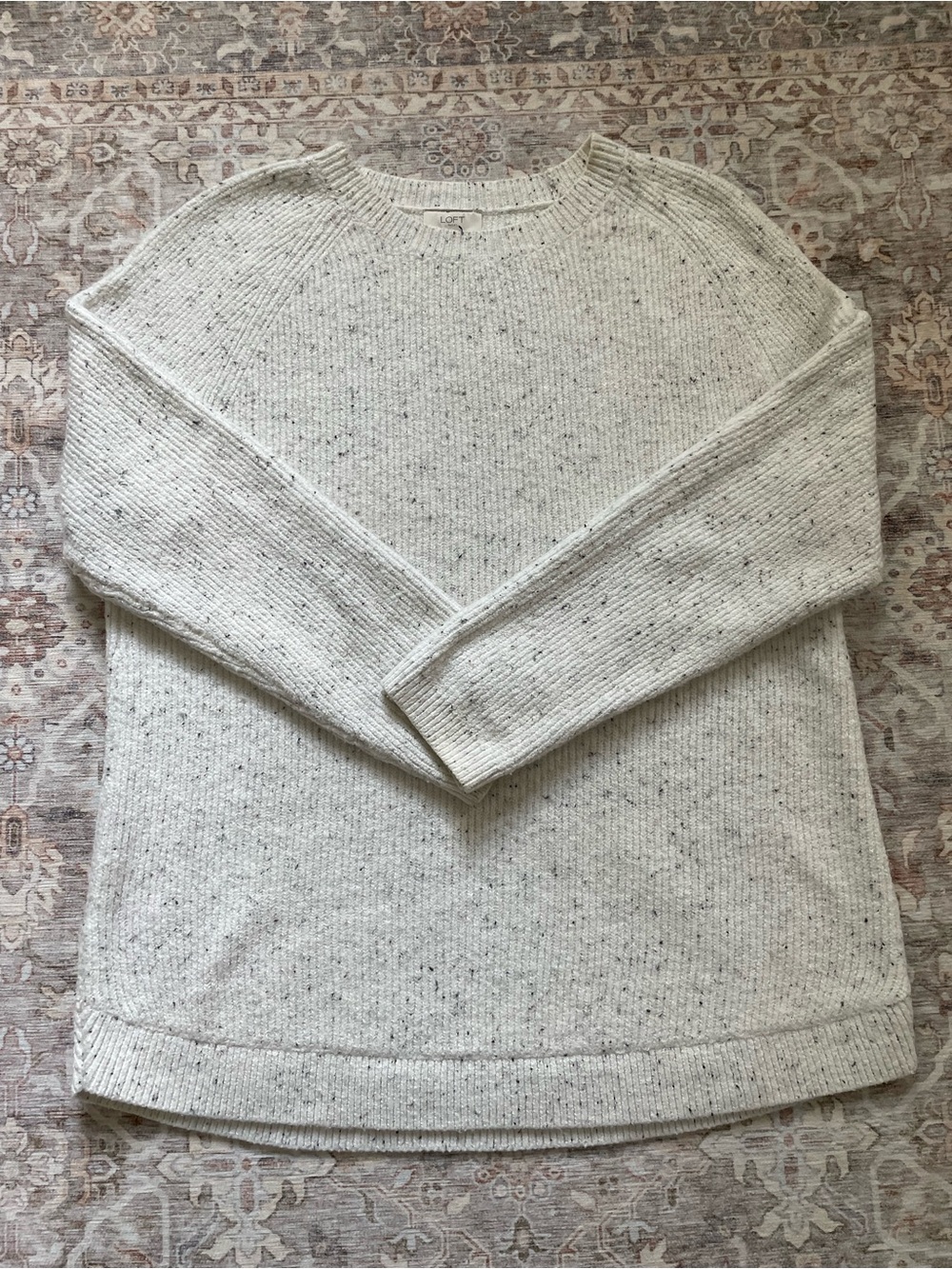 LOFT Cream Fleck Crewneck Sweater